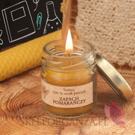 Świeca z wosku pszczelego zapach POMARAŃCZA– personalizacja Dzień Nauczyciela