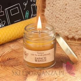 Świeca z wosku pszczelego zapach WANILIA – personalizacja Dzień Nauczyciela