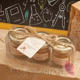 Świece z naturalnego wosku pszczelego dla Nauczycieli Zestaw upominkowy świece z wosku pszczelego - personalizacja Dzień Nau...