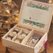 Zestaw upominkowy duży słodkości w szkatułce 1 - NATURA -personalizacja Święta Bożego Narodzenia