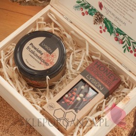 Zestawy świąteczne prezentowe z naturalnymi słodyczami Zestaw truskawkowy w szkatułce - NATURA - personalizacja Święta Bożego...