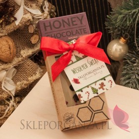 Biała czekolada z miodem, malinami i jagodami - personalizacja Święta Bożego Narodzenia Słodycze świąteczne