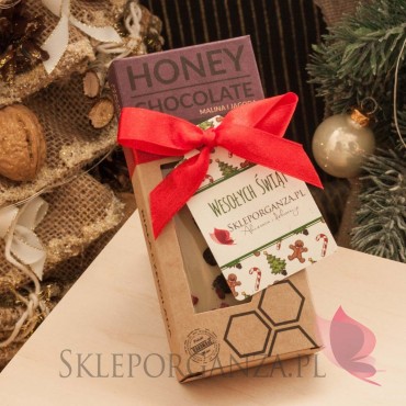 Słodycze świąteczne Biała czekolada z miodem, malinami i jagodami - personalizacja Święta Bożego Narodzenia