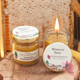Świeca z wosku pszczelego zapach POMARAŃCZA - personalizacja Święta Bożego Narodzenia Świece świąteczne z naturalnego wosku p...