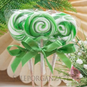 Kręcone lizaki na wesele Lizak okrągły zielony