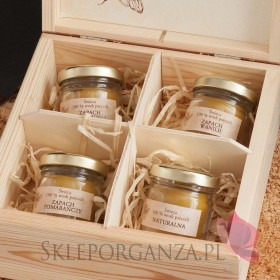 Świece z naturalnego wosku pszczelego dla Nauczycieli Zestaw świec z wosku pszczelego midi w szkatułce - personalizacja Dzie...