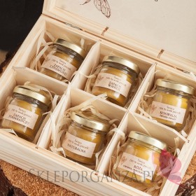 Świece z naturalnego wosku pszczelego dla Nauczycieli Zestaw świec z wosku pszczelego średni w szkatułce - personalizacja Dz...