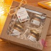 Zestaw świec w karbowanym pudełku eko - personalizacja Święta Bożego Narodzenia
