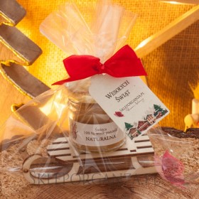Świece świąteczne z naturalnego wosku pszczelego Zimowy zestaw mały świeca na sankach– personalizacja Święta Bożego Narodzenia