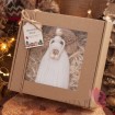 Anioł z makramy biały w ozdobnym pudełku – personalizacja Święta Bożego Narodzenia