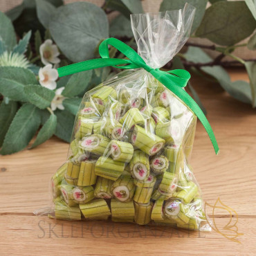 Cukierki karmelki zielone z tulipanem Karmelki na Dzień Kobiet, Dzień Matki