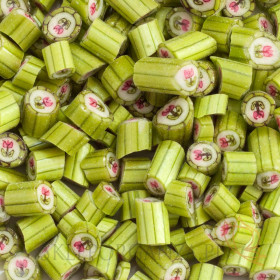 Cukierki karmelki zielone z tulipanem Karmelki na Dzień Kobiet, Dzień Matki