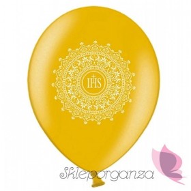 Balony komunijne z nadrukiem Balon komunijny złoty - ornament