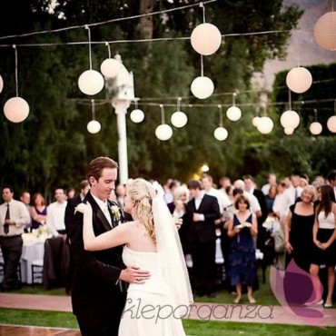 Papierowe lampiony kule na wesele Lampion dekoracyjny, kula biała 20cm