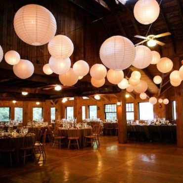 Papierowe lampiony kule na wesele Lampion dekoracyjny, kula biała 50cm