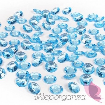 Kryształki weselne Diamentowe konfetti niebieskie 100 sztuk