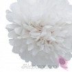 Papierowy kwiat, biały, 35cm