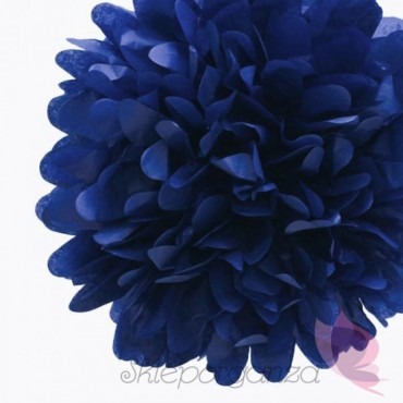 Papierowe kule kwiatowe pompony na wesele Papierowy kwiat, ciemnoniebieski, 35cm