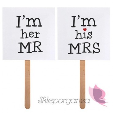 Karteczki I'm his MRS/I'm her MR, 2szt