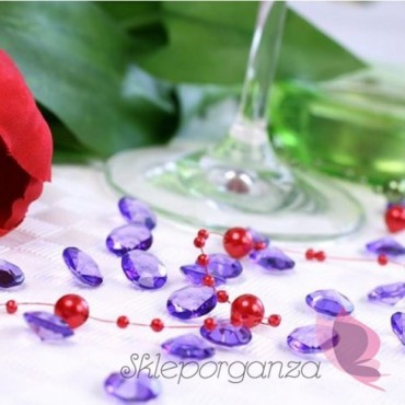 Kryształki weselne Diamentowe konfetti fioletowe 100 sztuk