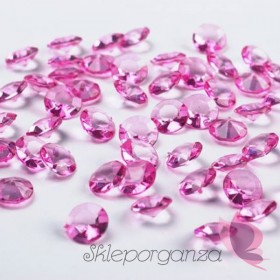 Kryształki weselne Diamentowe konfetti różowe 100 sztuk