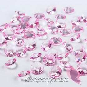 Kryształki weselne Diamentowe konfetti jasnoróżowe 100 sztuk