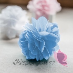 Papierowe kule kwiatowe pompony na wesele Papierowy kwiat, jasnoniebieski, 15cm