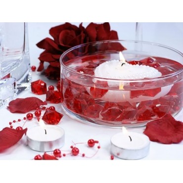 Kryształki weselne Kryształowy lód czerwony 50 sztuk