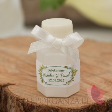 Bańka mydlana buteleczka – personalizacja kolekcja WOODLAND WHITE