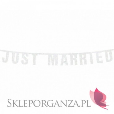 Banery Baner Just Married biały