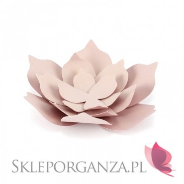 Papierowe dekoracje weselne Dekoracyjne kwiaty pudrowy róż duże, 3 szt.
