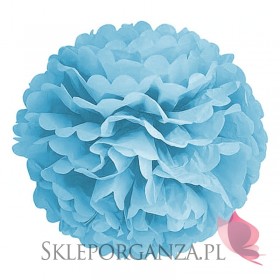 Papierowe kule kwiatowe pompony na wesele Papierowy kwiat, jasnoniebieski, 50cm