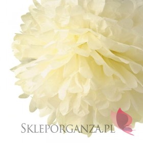 Papierowe kule kwiatowe pompony na wesele Papierowy kwiat, kremowy, 35cm