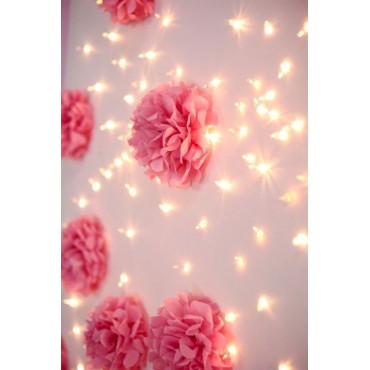 Papierowe kule kwiatowe pompony Papierowy kwiat, różowy, 25cm