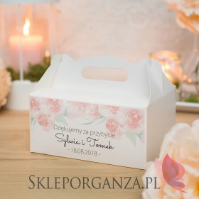 AKWARELE PEONIA na ślub Pudełko na ciasto - personalizacja kolekcja AKWARELE PEONIA