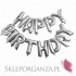 Srebrny Balony HAPPY BIRTHDAY srebrne