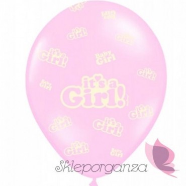 Balony Balony It's a girl, różowe, 6szt
