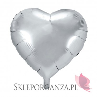 Balon foliowy SERCE srebrne 45cm