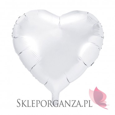 Balony foliowe na wesele Balon foliowy SERCE białe 45cm