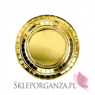 Złoty Talerzyki okrągłe złote, 18cm, 6szt.