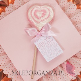 Różowy Lizak serce różowe- personalizacja- kolekcja LOVE