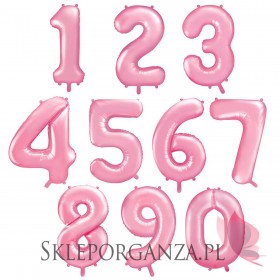Różowy Balon foliowy cyfra jasnoróżowa