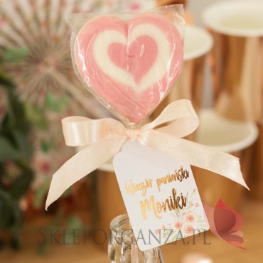 Rose Gold Lizak serce różowe - personalizacja kolekcja TEAM BRIDE