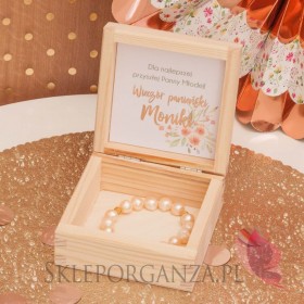 Rose Gold Drewniane pudełko na prezent - personalizacja kolekcja TEAM BRIDE