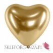 Balony CHROMOWANE glossy złote Serca 30cm, 6 sztuk