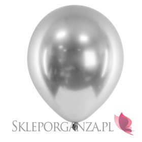 Balony chromowane na wesele Balony CHROMOWANE glossy srebrne 30cm, 6 sztuk