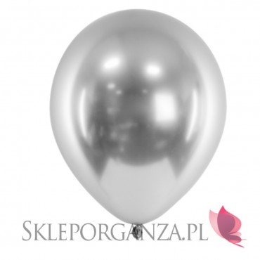 Balony CHROMOWANE glossy srebrne 30cm, 6 sztuk
