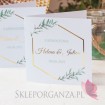 Zaproszenie - personalizacja kolekcja ślubna GEOMETRYCZNA GOLD, z kopertą