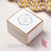 Pudełeczko białe ze złotymi brzegami - personalizacja kolekcja ślubna GEOMETRYCZNA GOLD