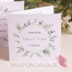 Zaproszenie 1 - personalizacja kolekcja ślubna ZIELONA GAŁĄZKA, z kopertą